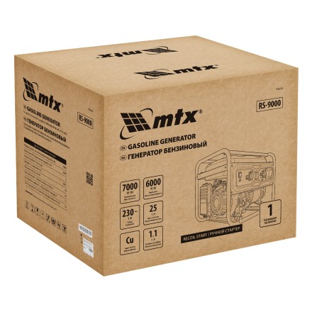 Генератор бензиновый MTX RS-9000, 7 кВт, 230В, ручной стартер купить в Нефтеюганске