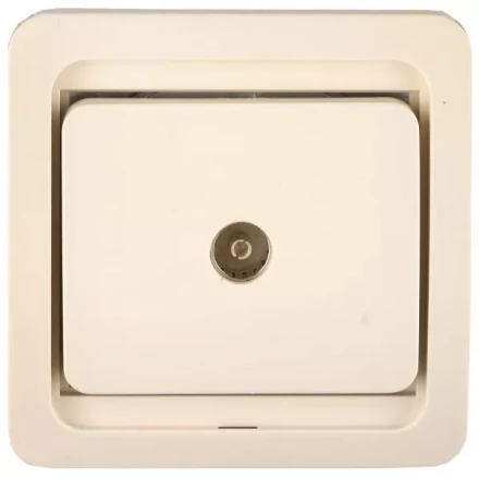 Розетка СВЕТОЗАР &quot;ГАММА&quot; телевизионная одинарная, цвет бежевый SV-54115-B купить в Нефтеюганске