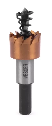 HSS-TiN коронка MESSER  19мм с центр. сверлом и толкающей пружиной для  лист. материала  до 2 мм ц/х купить в Нефтеюганске