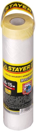 Пленка STAYER &quot;PROFESSIONAL&quot; защитная с клейкой лентой &quot;МАСКЕР&quot;, HDPE, 9мкм, 1,4х15м 12255-140-15 купить в Нефтеюганске