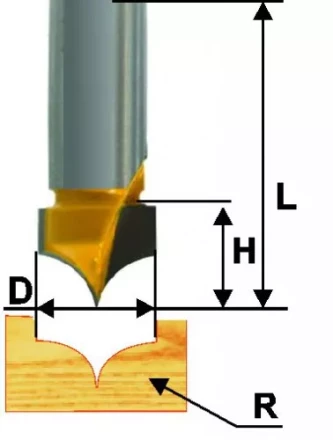 Фреза пазовая фасонная Ф10Х8 мм R48 мм хвостовик 8 мм 46133 купить в Нефтеюганске