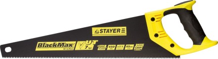 Ножовка универсальная (пила) STAYER BlackMAX 450 мм, 7TPI, тефлон покрытие, рез вдоль и поперек волокон, для средних заготовок, фанеры, ДСП, МДФ 2-15081-45 купить в Нефтеюганске