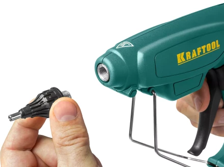 Пистолет клеевой (термоклеящий) &quot;PRO&quot;, KRAFTOOL 06843-220-12, эл, двухкомп корпус, рабоч темп 193град, выход клея 1,2кг/час, d=12мм, 220Вт 06843-220-12 купить в Нефтеюганске