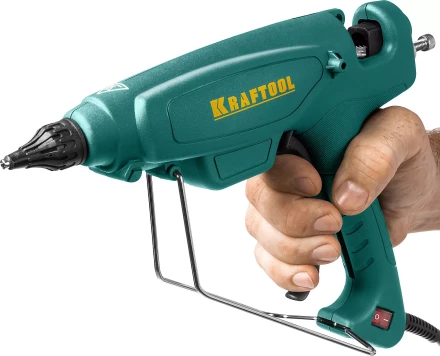 Пистолет клеевой (термоклеящий) &quot;PRO&quot;, KRAFTOOL 06843-220-12, эл, двухкомп корпус, рабоч темп 193град, выход клея 1,2кг/час, d=12мм, 220Вт 06843-220-12 купить в Нефтеюганске