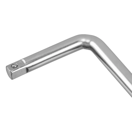 Вороток Г-образный, 375*100 мм, квадрат 1/2&quot;, CrV, матовый хром Denzel 14067 купить в Нефтеюганске