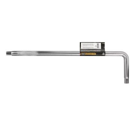 Вороток Г-образный, 375*100 мм, квадрат 1/2&quot;, CrV, матовый хром Denzel 14067 купить в Нефтеюганске