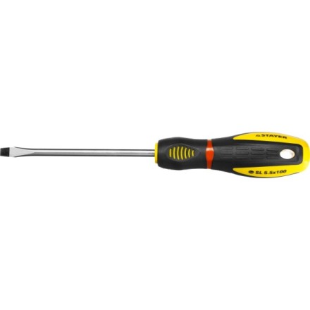 Отвертка STAYER &quot;PROFI&quot; &quot;PROTech&quot;, двухкомп рукоятка, намагниченная, Cr-Mo, SL5,5x100мм 25131-05-10_z02 купить в Нефтеюганске