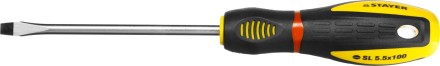 Отвертка STAYER &quot;PROFI&quot; &quot;PROTech&quot;, двухкомп рукоятка, намагниченная, Cr-Mo, SL5,5x100мм 25131-05-10_z02 купить в Нефтеюганске