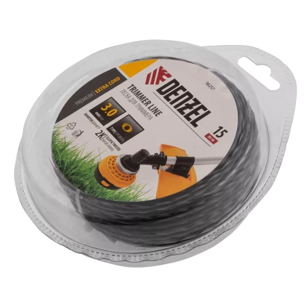 Леска для триммера двухкомпонентная эллипс Denzel, 3,0мм х 15м, блистер EXTRA CORD 96257 купить в Нефтеюганске