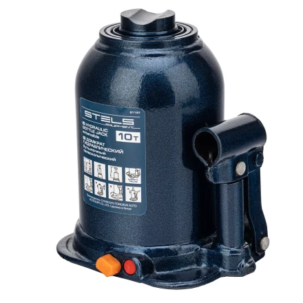 Домкрат гидравлический бутылочный телескопический Stels 51151, 10 т, подъем 180-430 мм купить в Нефтеюганске