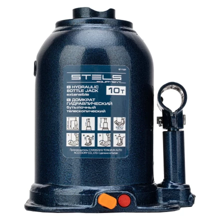 Домкрат гидравлический бутылочный телескопический Stels 51151, 10 т, подъем 180-430 мм купить в Нефтеюганске
