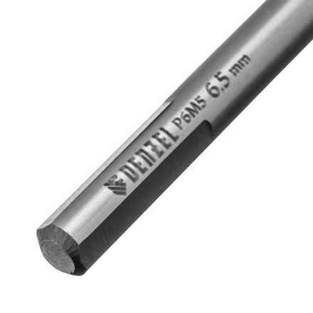 Сверло спиральное по металлу Denzel 6,5 x 93мм, Р6М5, Golden Tip, многогранная заточка, 718279 купить в Нефтеюганске
