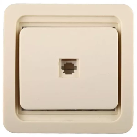 Розетка СВЕТОЗАР &quot;ГАММА&quot; телефонная одинарная, цвет бежевый SV-54117-B купить в Нефтеюганске