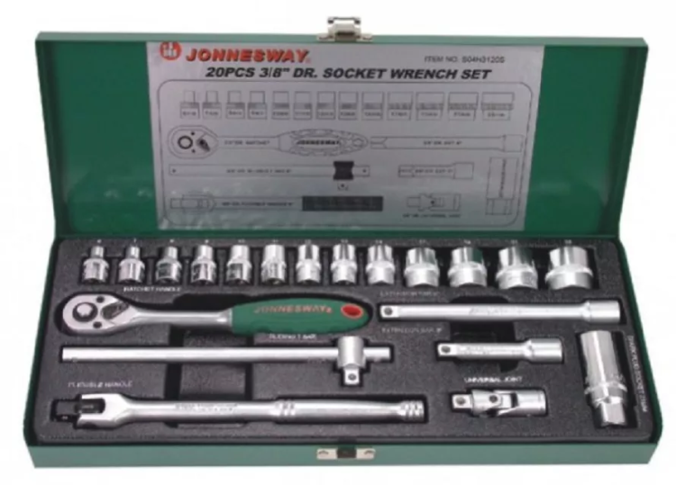 Набор головок торцевых 3/8"DR 6-23мм 20предметов S04Н3120S Jonnesway 47201 купить в Нефтеюганске