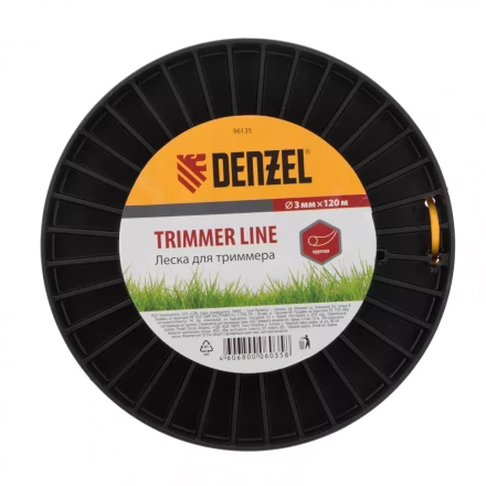 Леска для триммера круглая  3,0 мм 120 м на Din катушке Россия Denzel 96135 купить в Нефтеюганске
