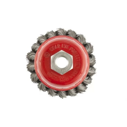 Щетка для УШМ 75 мм М14 &quot;чашка&quot; двухрядная крученая проволока 0,35 мм MTX 74676 купить в Нефтеюганске