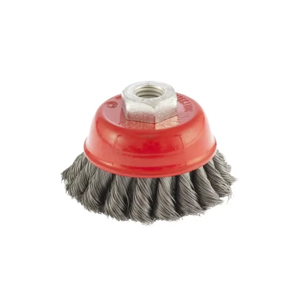 Щетка для УШМ 75 мм М14 &quot;чашка&quot; двухрядная крученая проволока 0,35 мм MTX 74676 купить в Нефтеюганске