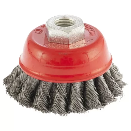 Щетка для УШМ 75 мм М14 &quot;чашка&quot; двухрядная крученая проволока 0,35 мм MTX 74676 купить в Нефтеюганске