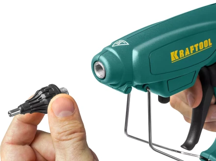 Пистолет клеевой (термоклеящий) &quot;PRO&quot;, KRAFTOOL 06843-300-12, электр, двухкомп корпус, регулятор темп, выход клея 1,5 кг/час, d=12мм, 300Вт 06843-300-12 купить в Нефтеюганске