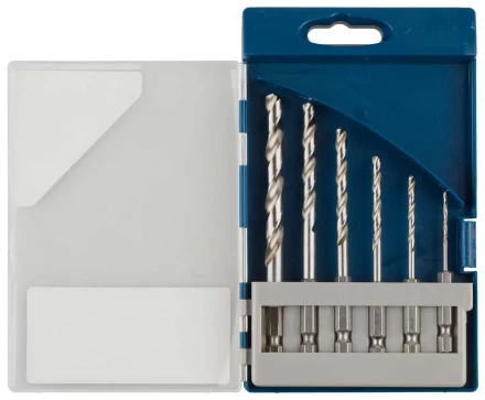 Набор ЗУБР &quot;ЭКСПЕРТ&quot;:  Сверла  по металлу, шестигранный хвостовик 1/4&quot;, быстрорежущая сталь Р6М5, 4,5,6,8,10мм, 5 пред 29623-H5 купить в Нефтеюганске