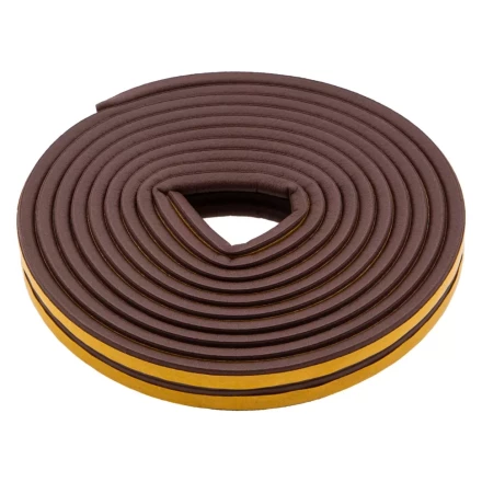Уплотнитель резиновый, 6 м, профиль &quot;P&quot;, коричневый Сибртех 88918 купить в Нефтеюганске