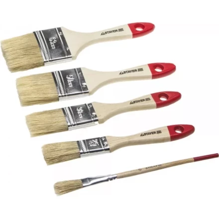 Набор STAYER "STANDARD" "UNIVERSAL": Кисти, светлая натур щетина, деревянная ручка, 4шт: 25, 38, 50мм; плоская №0 0162-H4_z01 купить в Нефтеюганске