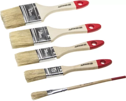 Набор STAYER "STANDARD" "UNIVERSAL": Кисти, светлая натур щетина, деревянная ручка, 4шт: 25, 38, 50мм; плоская №0 0162-H4_z01 купить в Нефтеюганске